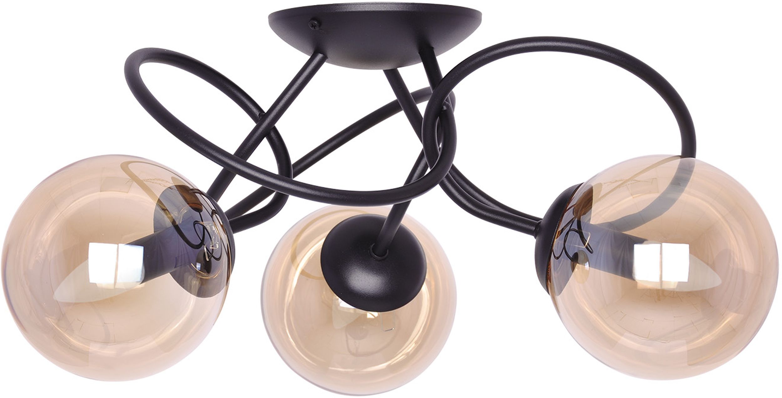 Kaja Floro stropné svietidlo 3x40 W čierna-jantárová K-5126