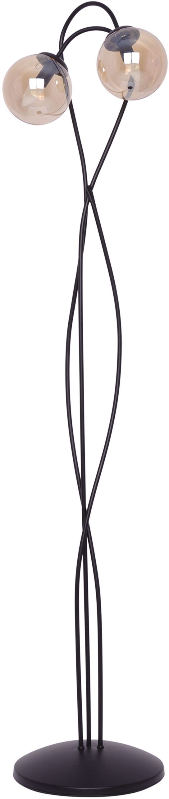 Kaja Floro stojaca lampa 2x40 W čierna-jantárová K-5129