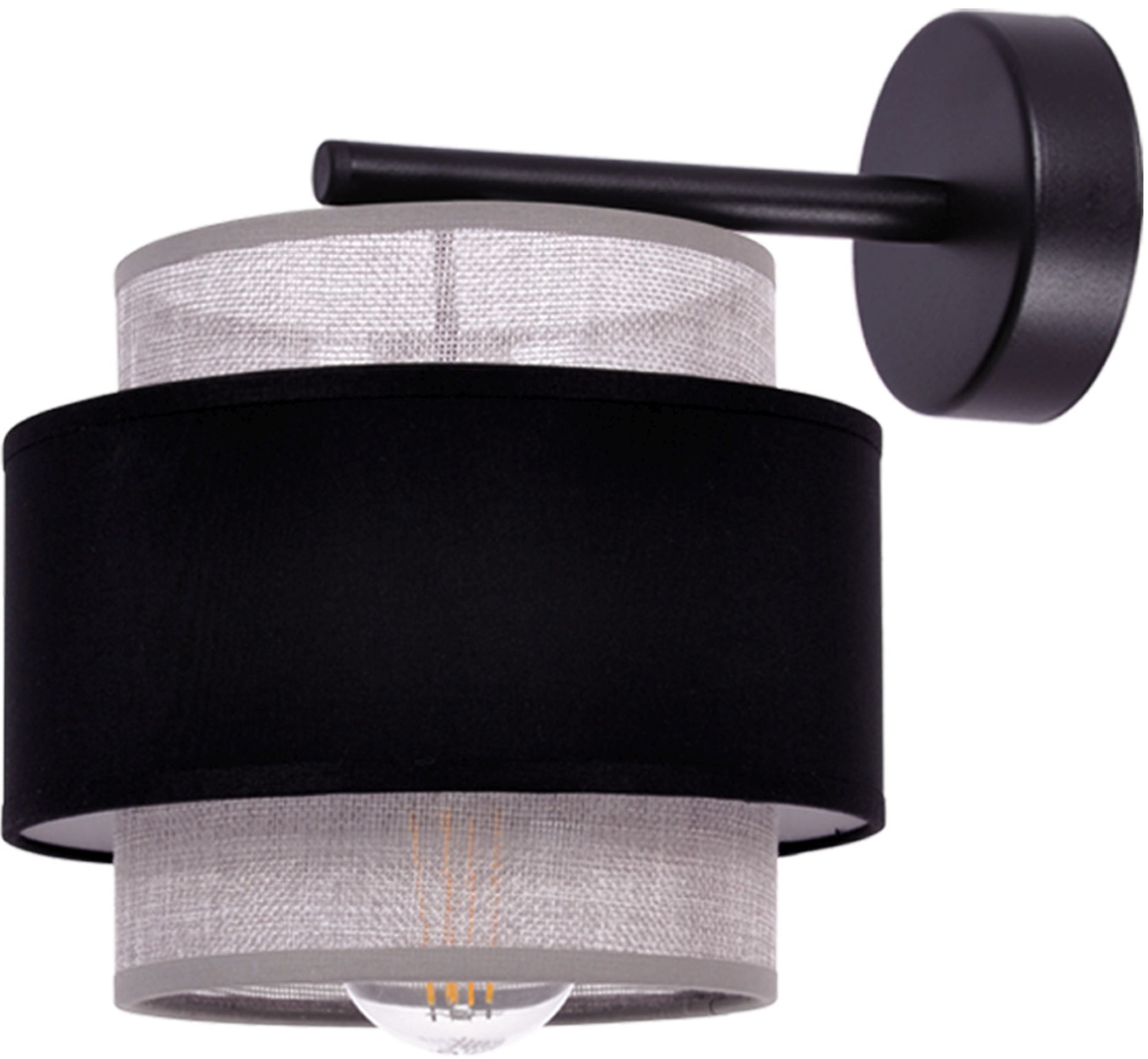 Kaja Etela nástenná lampa 1x40 W čierna-sivá K-5174