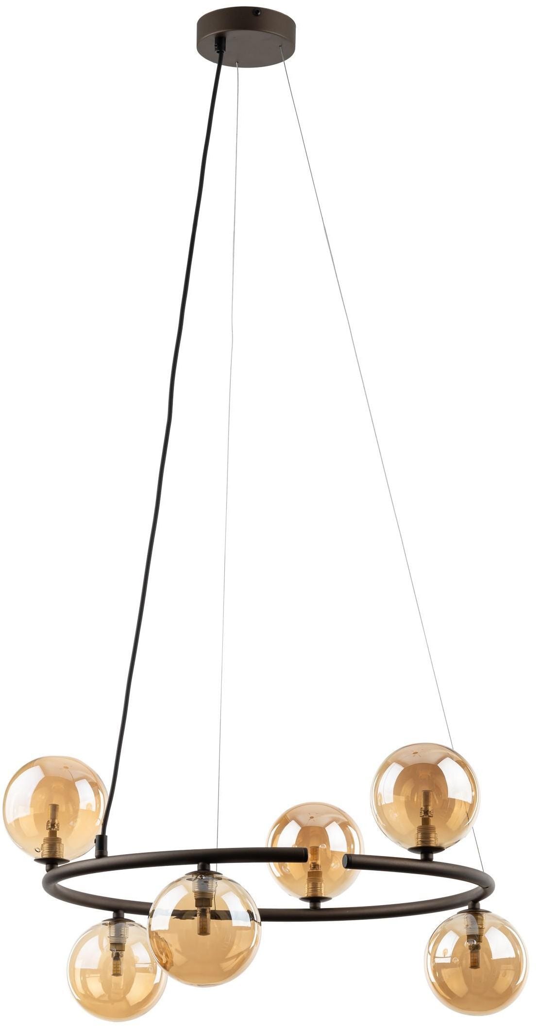 TK Lighting Anabelle závesné svietidlo 6x6 W hnedá-jantárová 6571