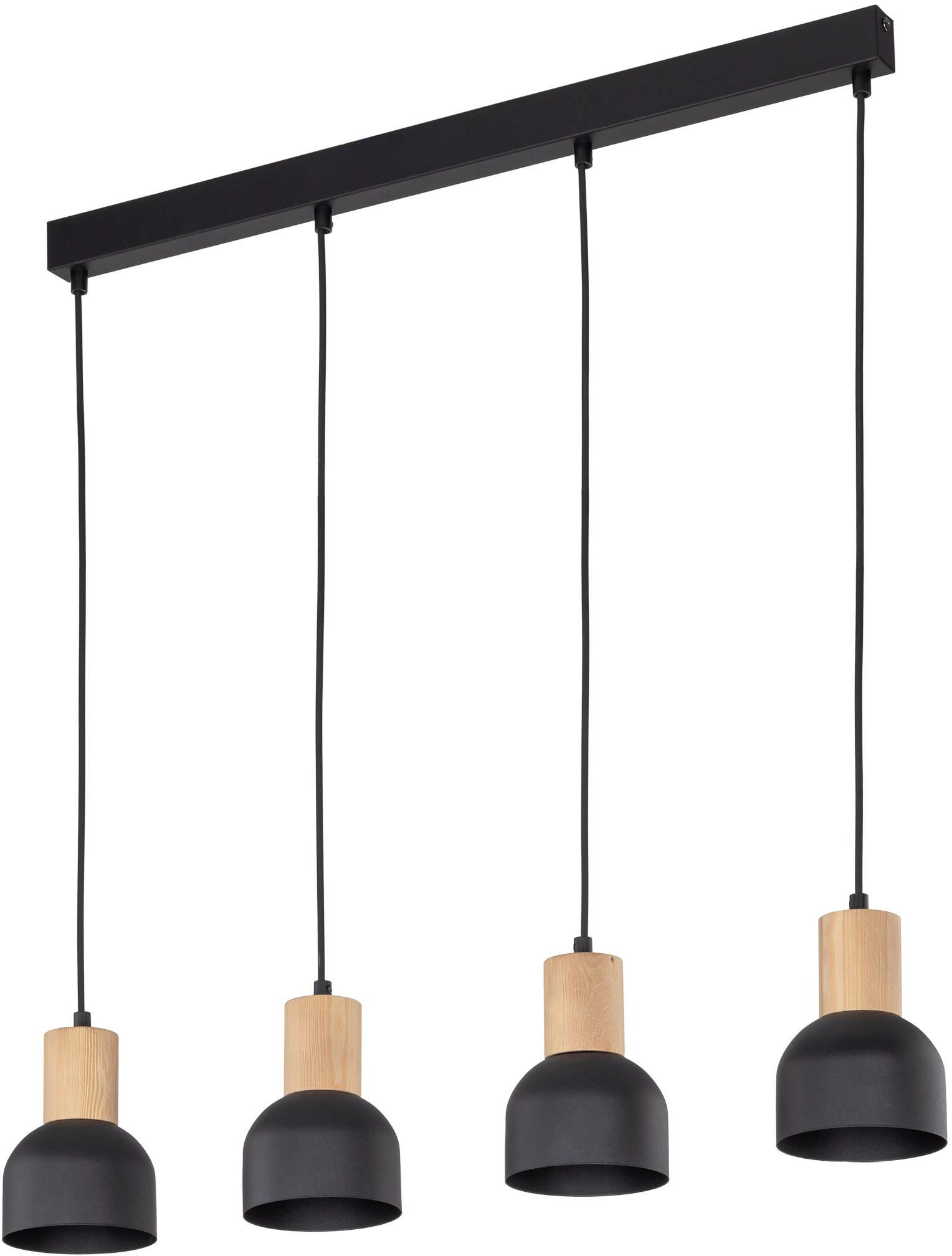 TK Lighting Cairo závesné svietidlo 3x15 W čierna-drevená 4896