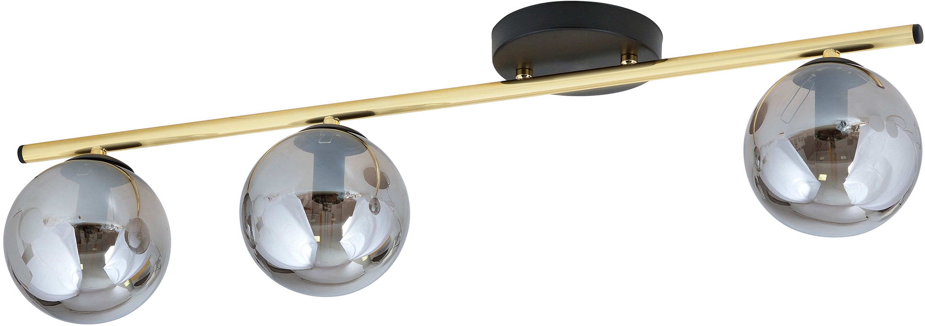 Emibig Monza stropné svietidlo 3x10 W čierna-zlatá-grafitová 1250/3