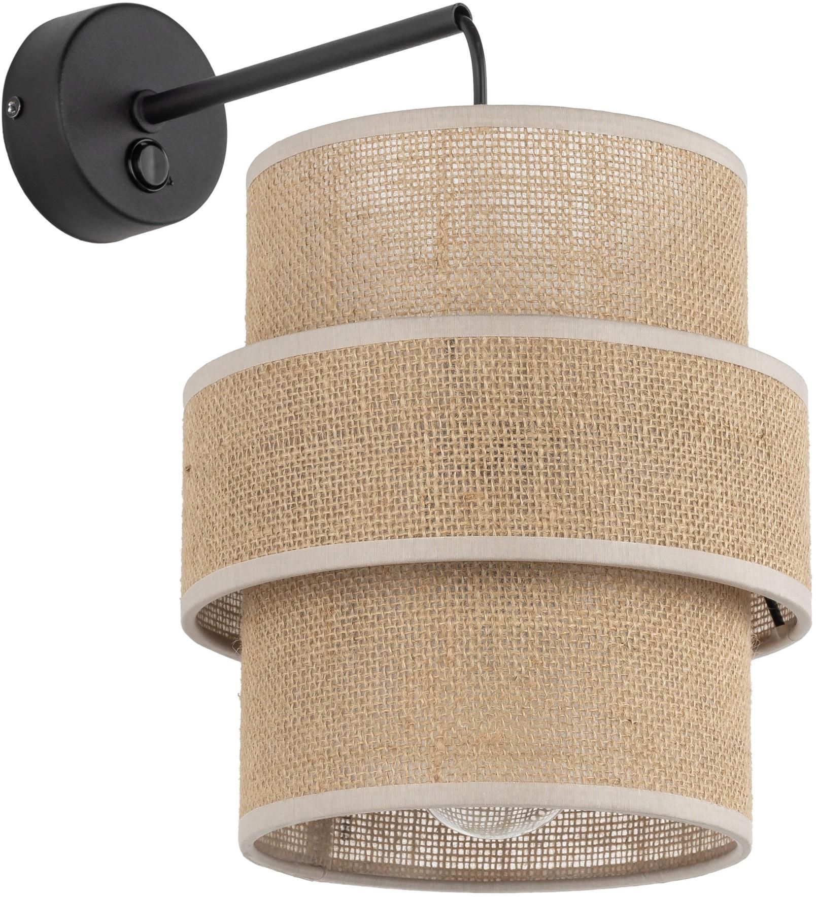 TK Lighting Calisto nástenná lampa 1x15 W čierna-béžová 5400