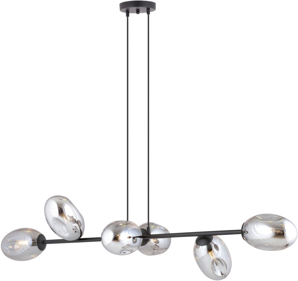 Emibig Pandora závesné svietidlo 6x10 W čierna-dymová 1263/6