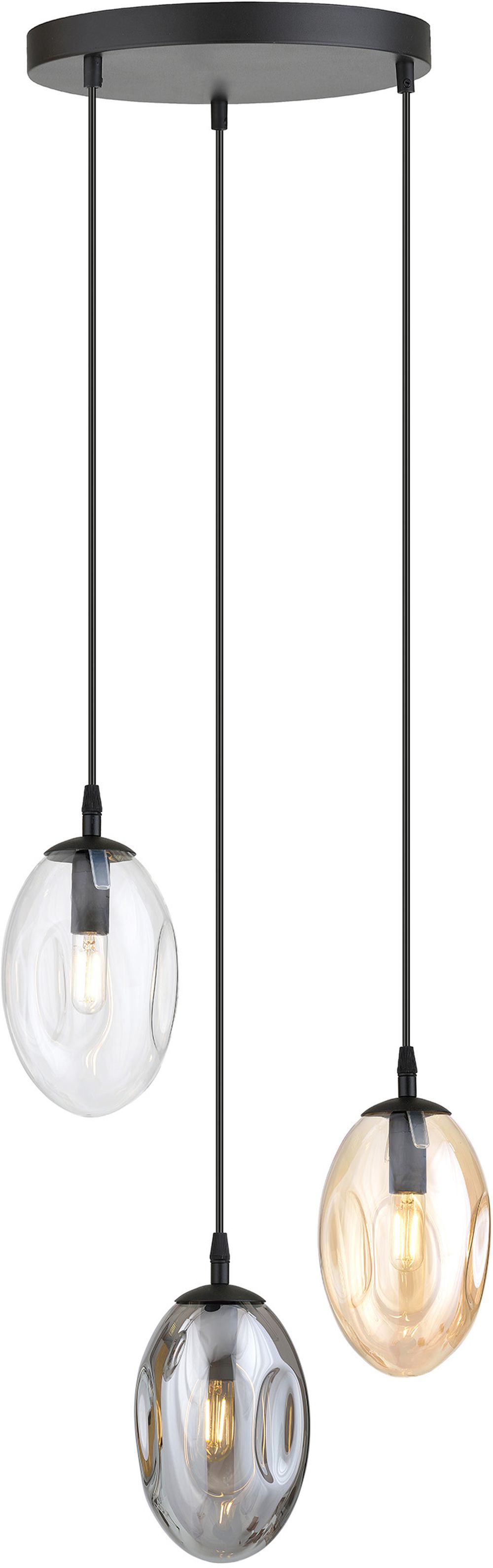 Emibig Astral závesné svietidlo 3x10 W čierna-dymová 1268/3PREM