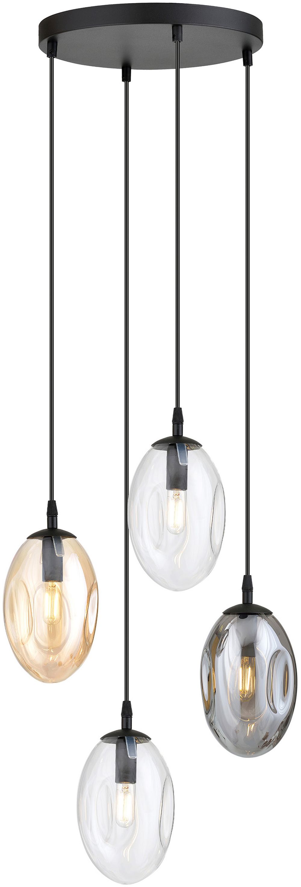 Emibig Astral závesné svietidlo 4x10 W čierna-priehľadná-dymová 1268/4PREM