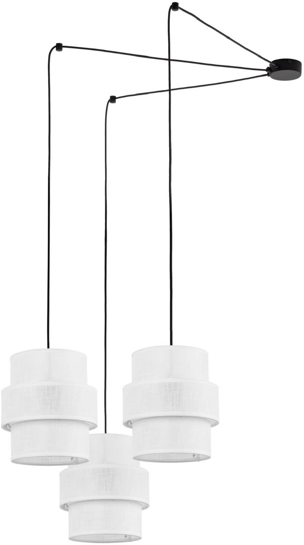 TK Lighting Calisto závesné svietidlo 3x15 W biela-čierna 5975