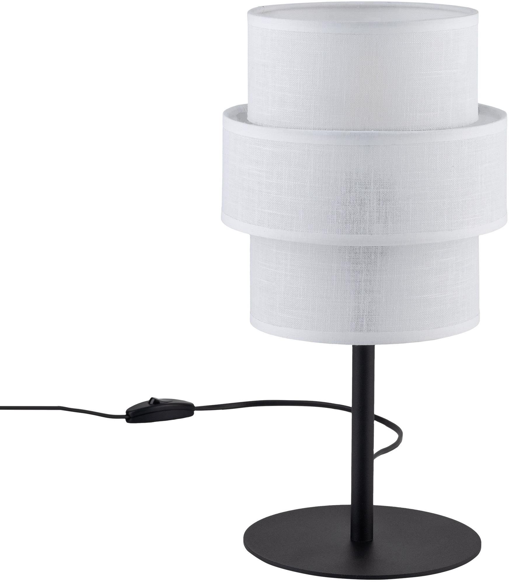 TK Lighting Calisto stolová lampa 1x15 W biela-čierna 5893