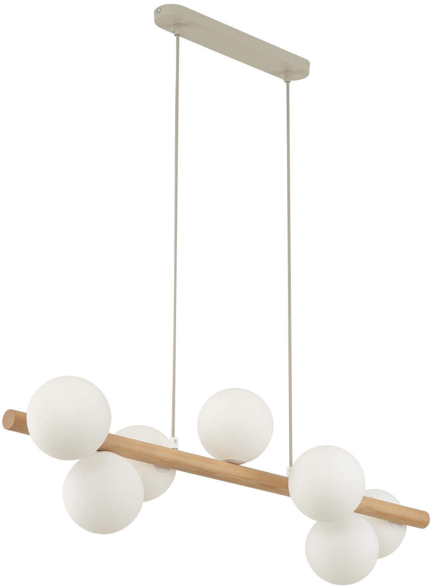 TK Lighting Estera Wood závesné svietidlo x6 W biela-drevená 5905