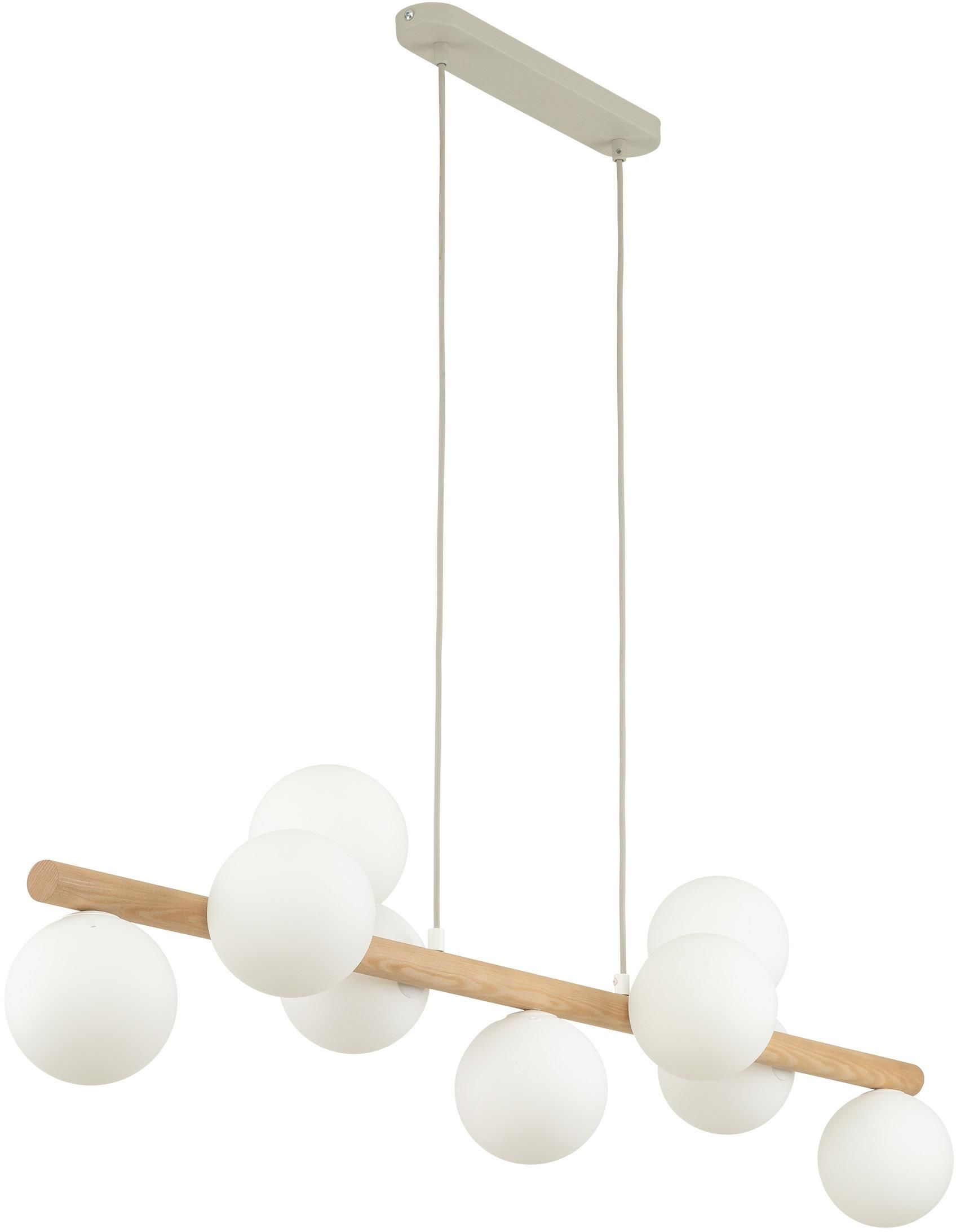 TK Lighting Estera Wood závesné svietidlo x6 W biela-drevená 5906