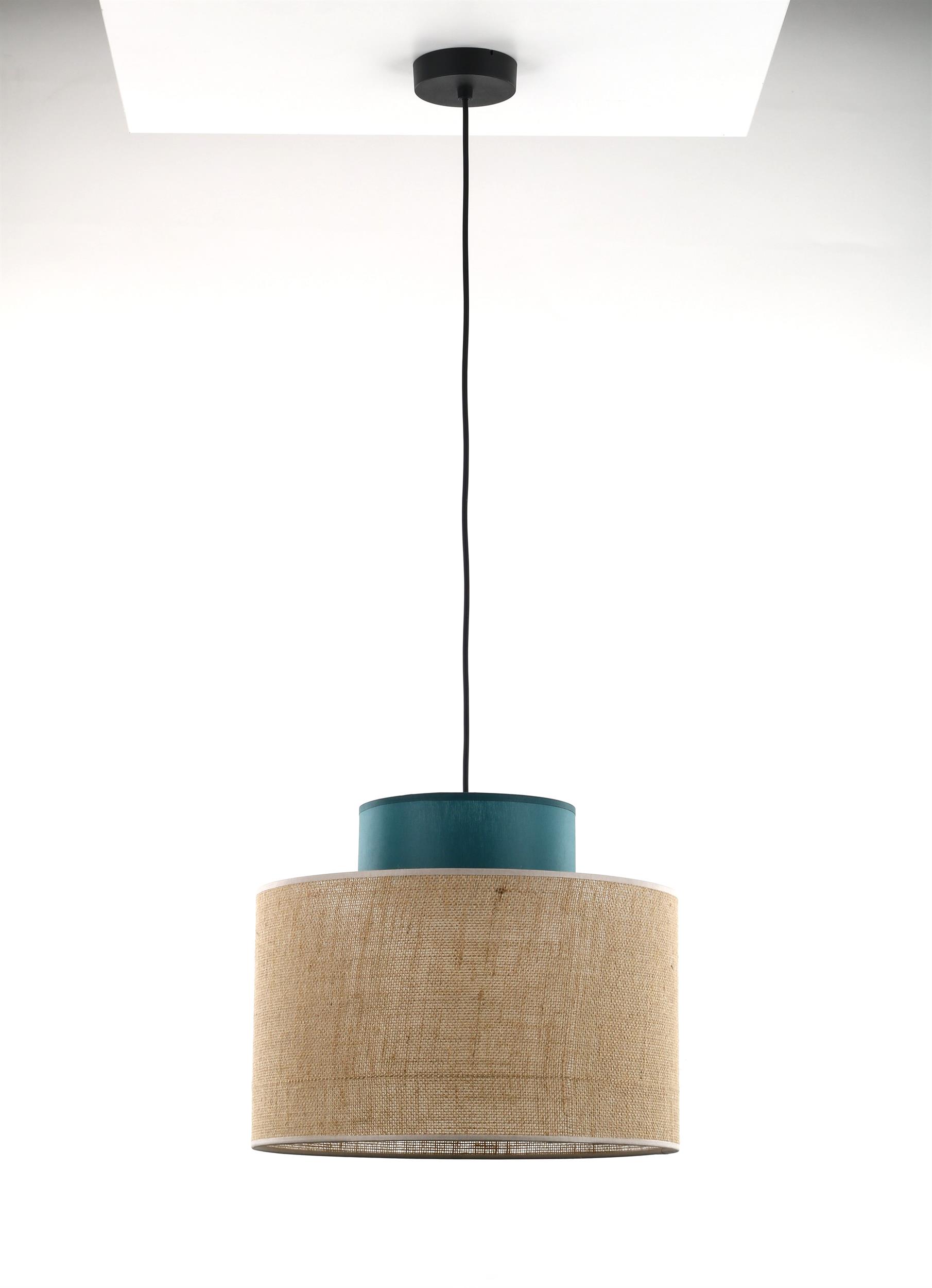 TK Lighting Duo závesné svietidlo 1x15 W čierna-zelená 3256