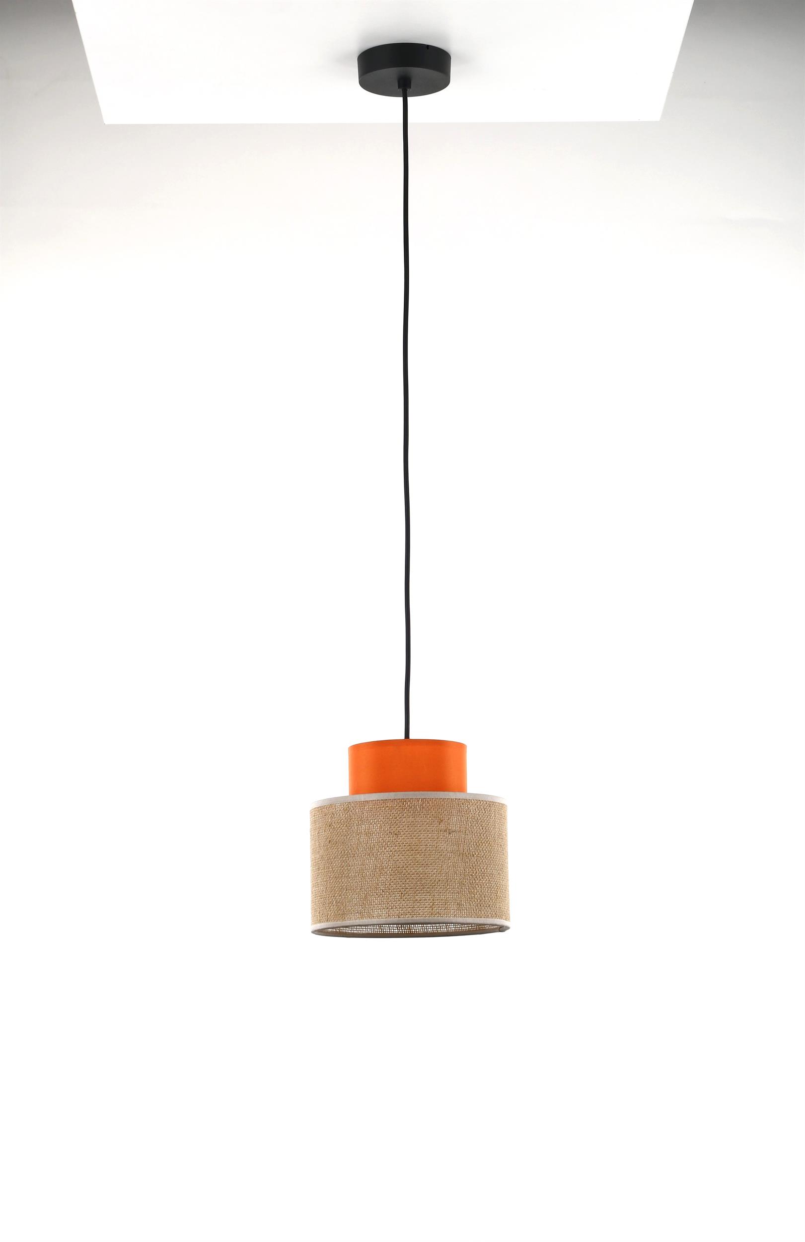 TK Lighting Duo závesné svietidlo 1x15 W čierna-pomarančová 3255