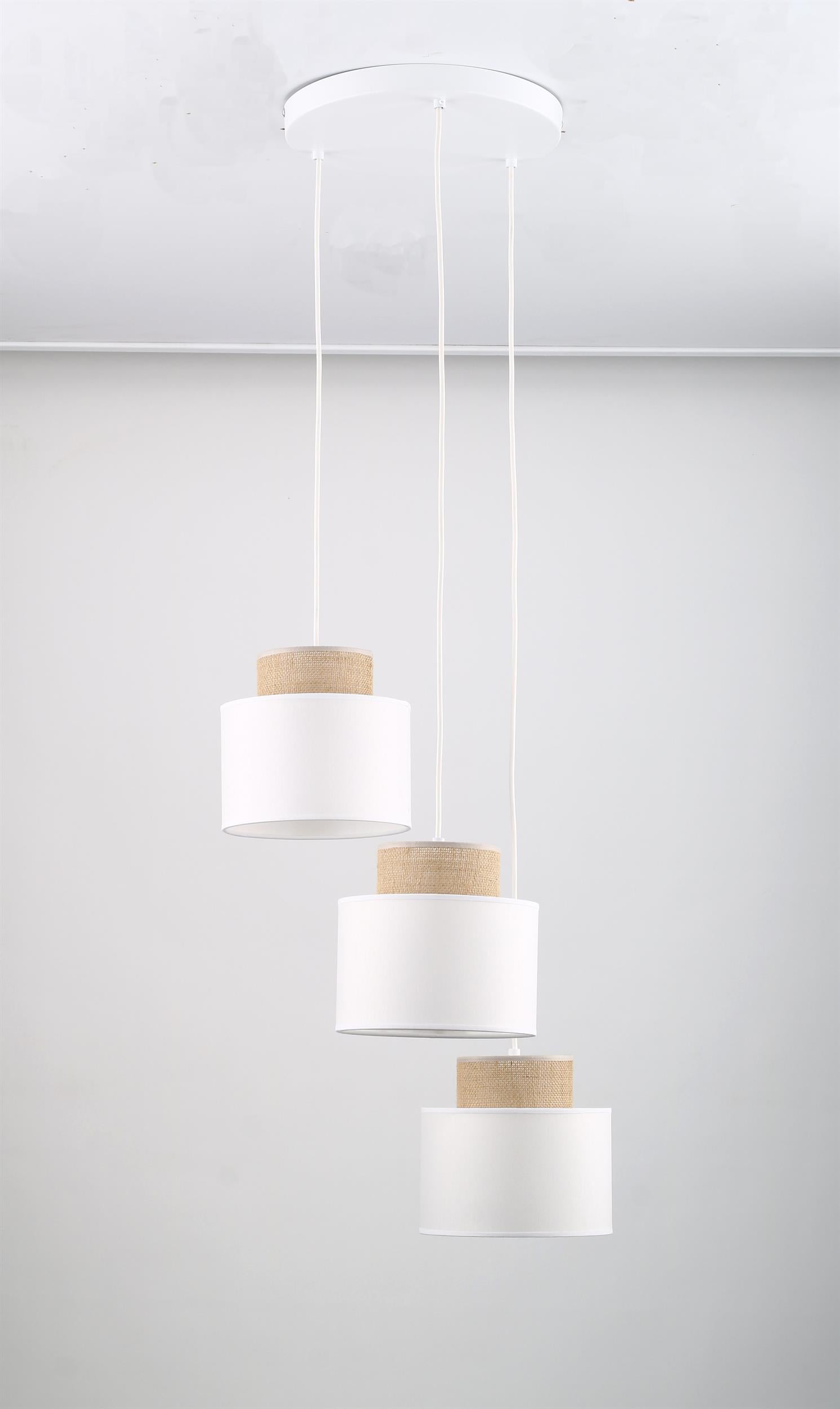 TK Lighting Duo závesné svietidlo 3x15 W biela 2594