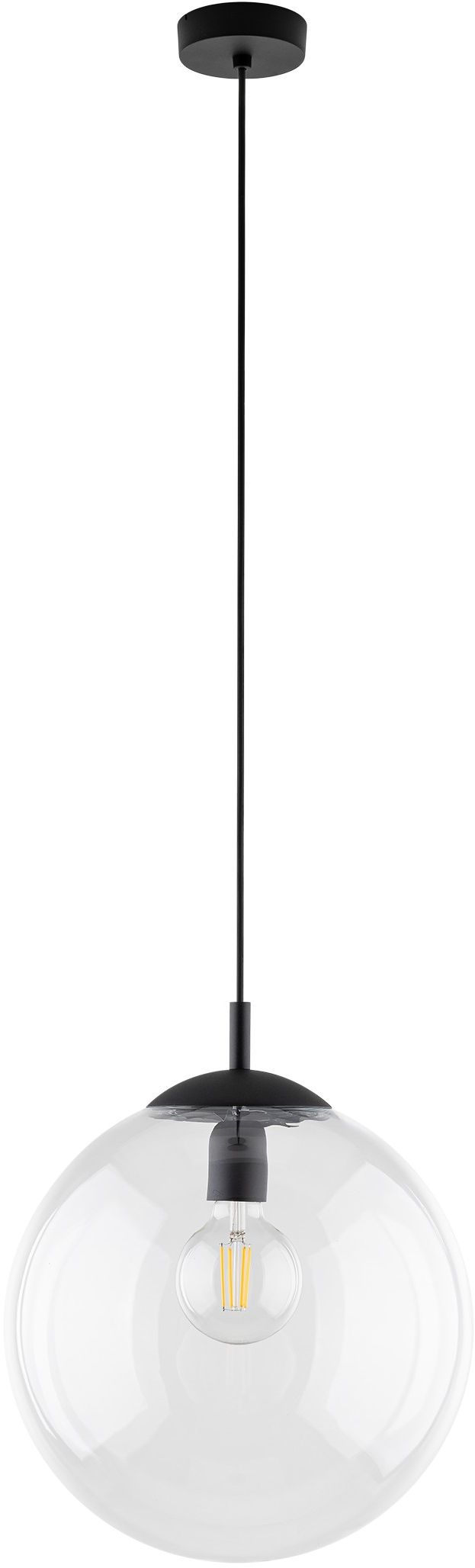 TK Lighting Esme závesné svietidlo 1x15 W čierna-priehľadná 3268