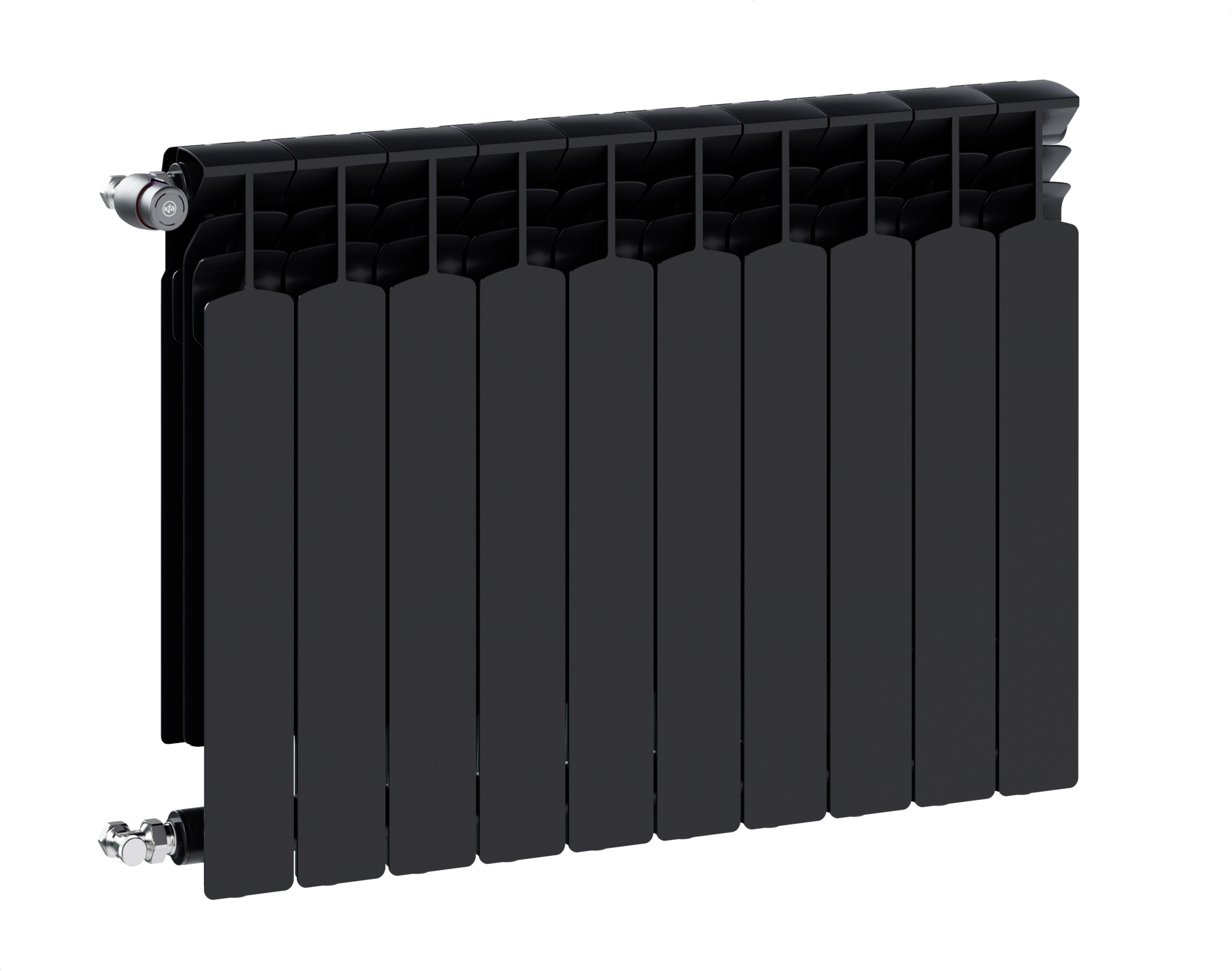 KFA Armatura G600F ohrievač do miestnosti 67.2x80.5 cm podłączenie bočné čierna 772-100-81
