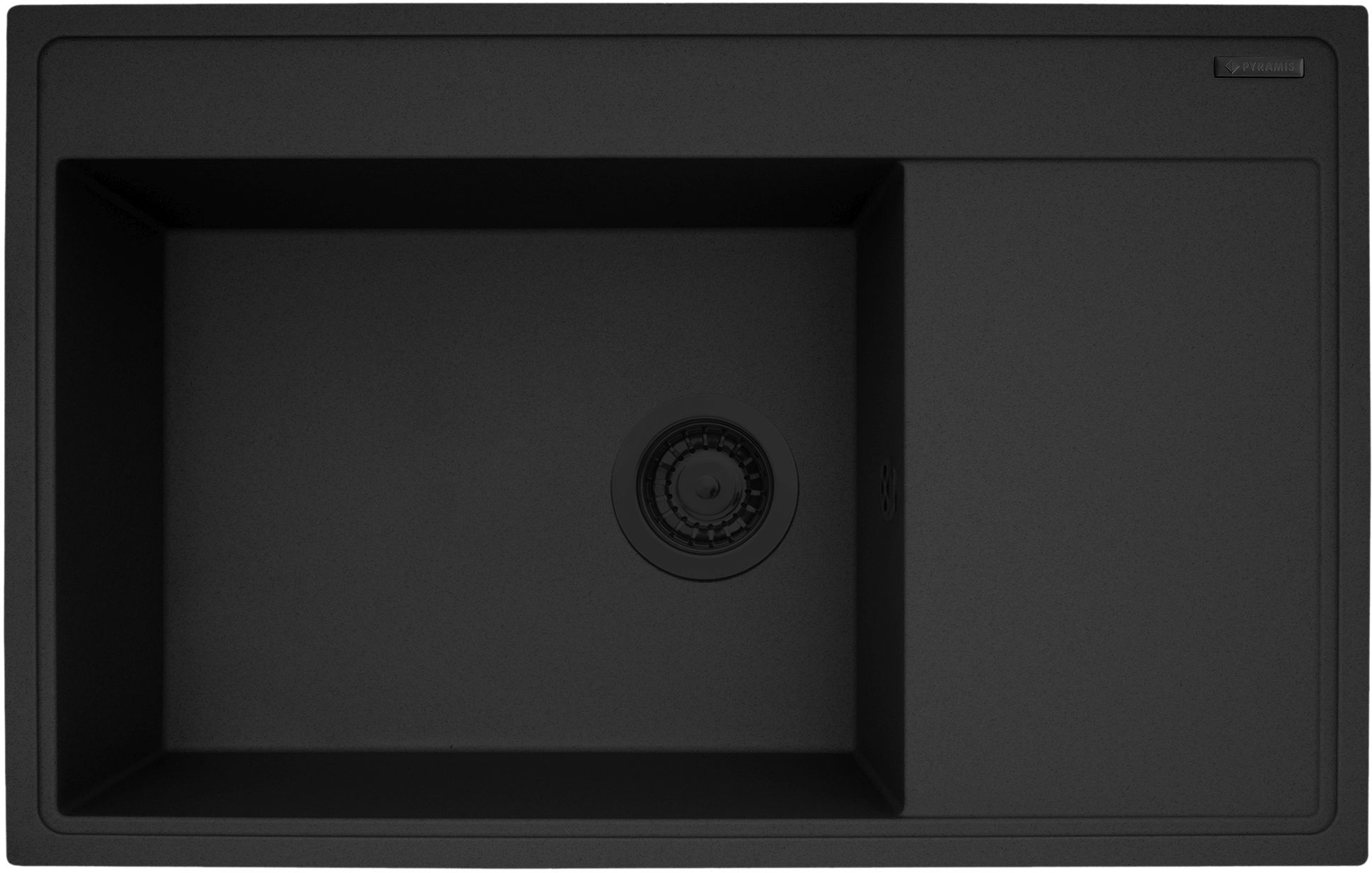 Pyramis Camea granitový drez 79x50 cm čierna 070168402