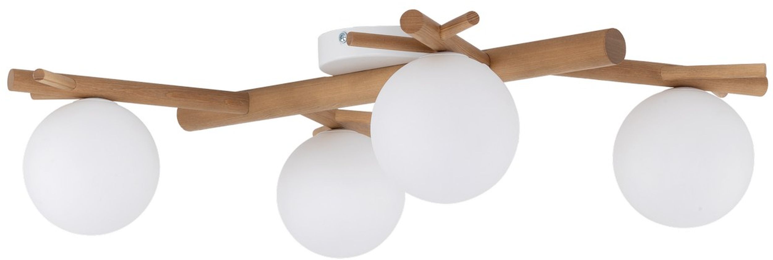 TK Lighting Sheron stropné svietidlo 4x6 W biela-drevená 5309