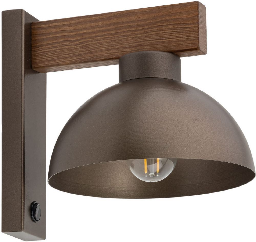 TK Lighting Oslo nástenná lampa 1x15 W drevená-hnedá 6279