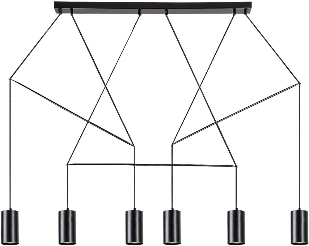 Rabalux Aslaug závesné svietidlo 6x50 W čierna 72018
