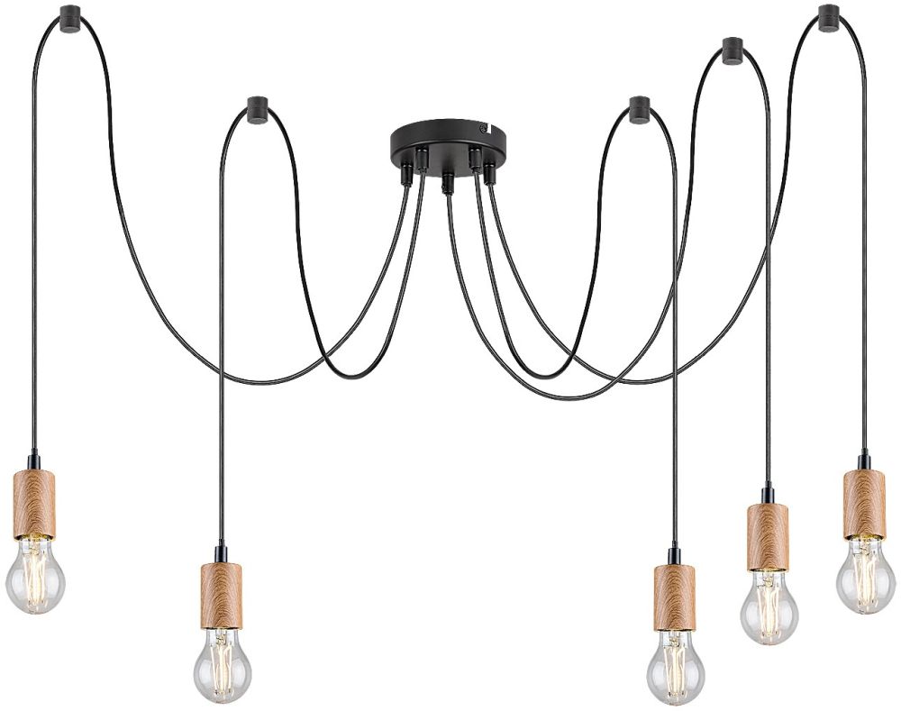 Rabalux Dollien závesné svietidlo 5x60 W čierna 72075