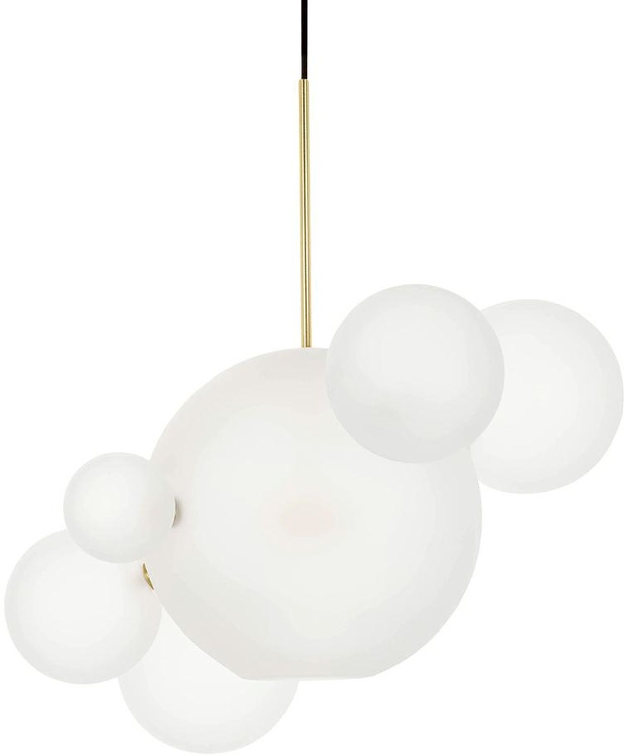 King Home Capri závesné svietidlo 2x7 W čierna-zlatá-mliečna XCP9148-1B.WHITE