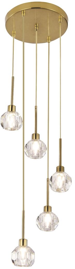 Rabalux Kassia závesné svietidlo 5x5 W priehľadná-zlatá 5396