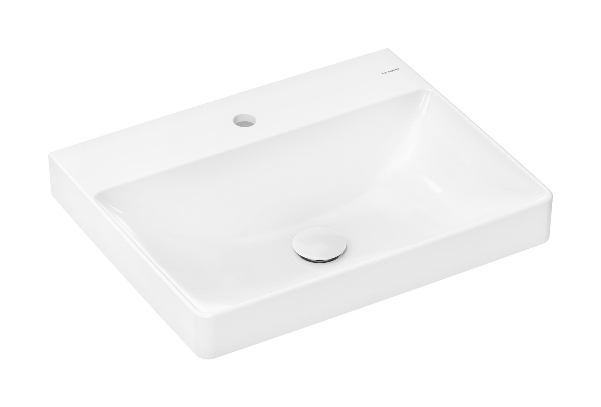 Hansgrohe Xelu Q umývadlo 60x48 cm obdĺžnik klasické umývadlo-umývadlo na nábytok biela 61016450