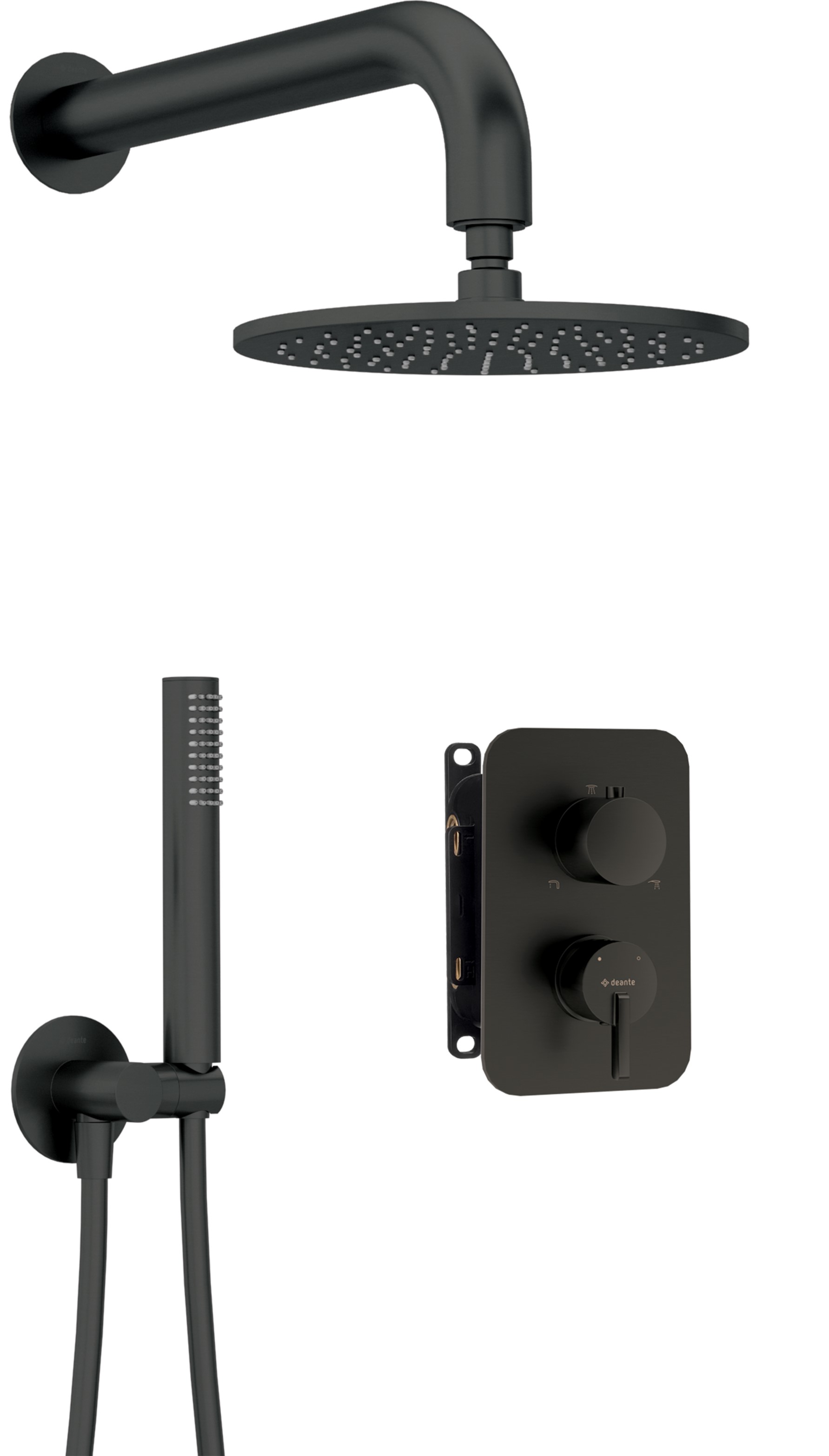 Deante Silia sprchová súprava podomietková s dažďovou sprchou čierna BXYYNQSM