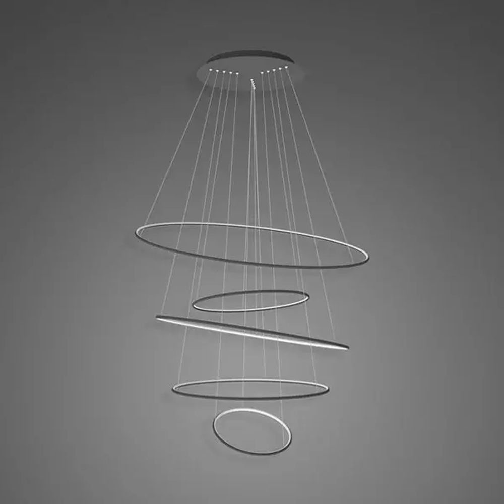 Altavola Design Ledowe Okręgi závesné svietidlo 5x131 W čierna LA085/P_120_in_4k_black_dimm