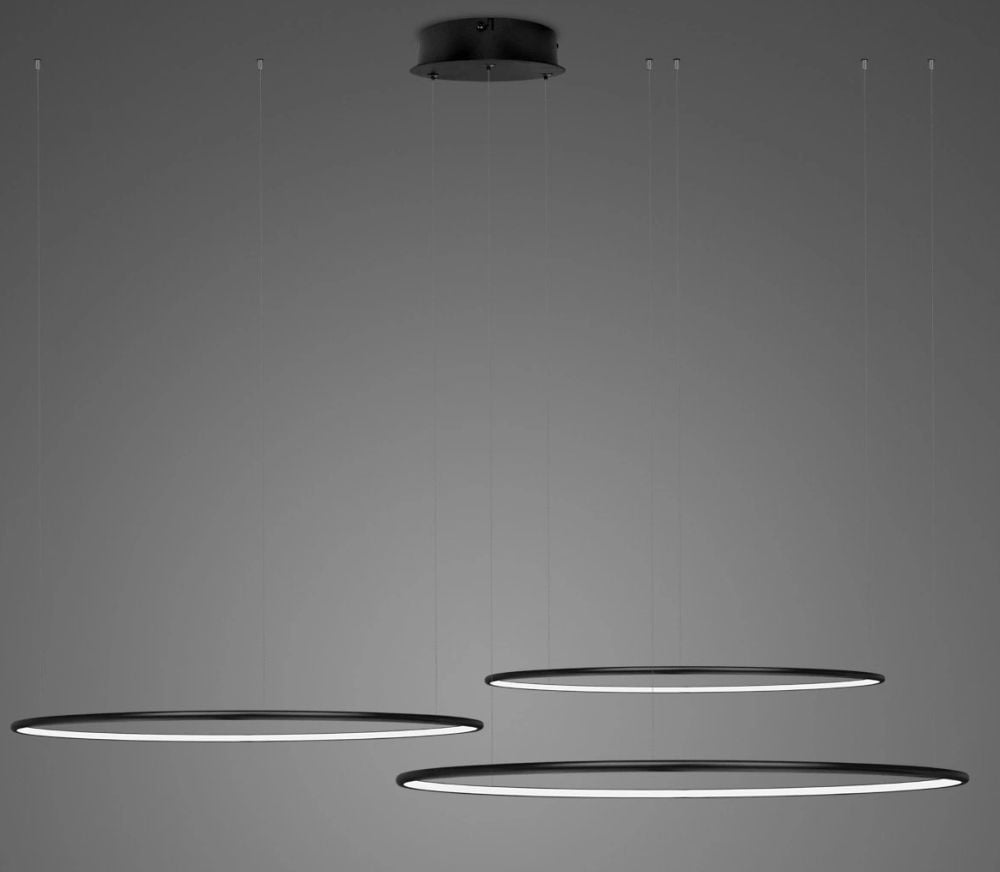 Altavola Design Ledowe Okręgi závesné svietidlo 3x99 W čierna LA075/CO3_80_in_4k_99W_black