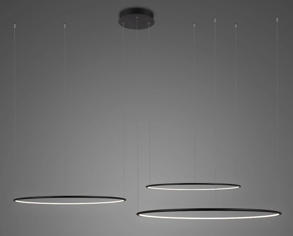 Altavola Design Ledowe Okręgi závesné svietidlo 3x113 W čierna LA075/CO3_120_in_3k_black