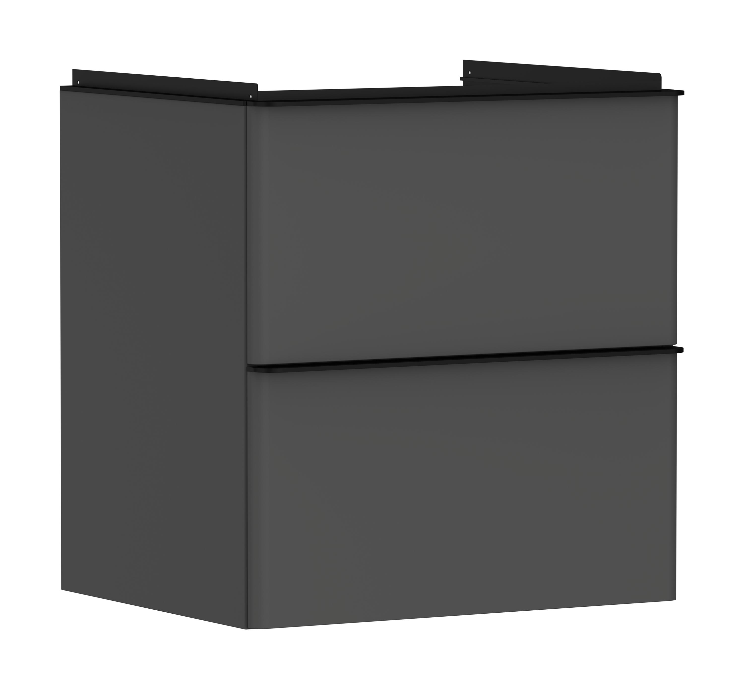 Hansgrohe Xelu Q skrinka 58x49.5x60.5 cm závesná kúpeľňová skrinka pod umývadlo čierna-sivá 54024670