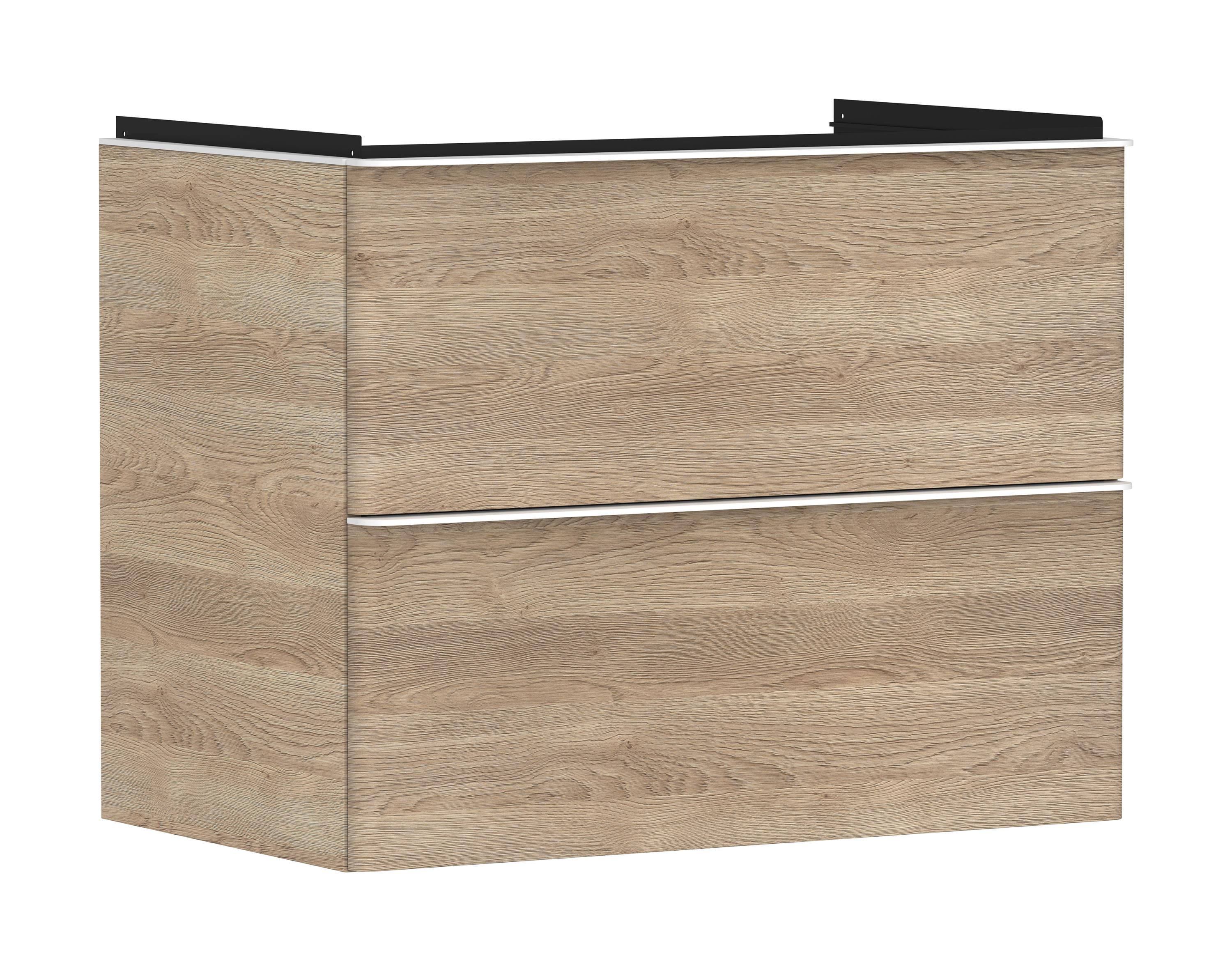 Hansgrohe Xelu Q skrinka 78x49.5x60.5 cm závesná kúpeľňová skrinka pod umývadlo biela-dub 54029700