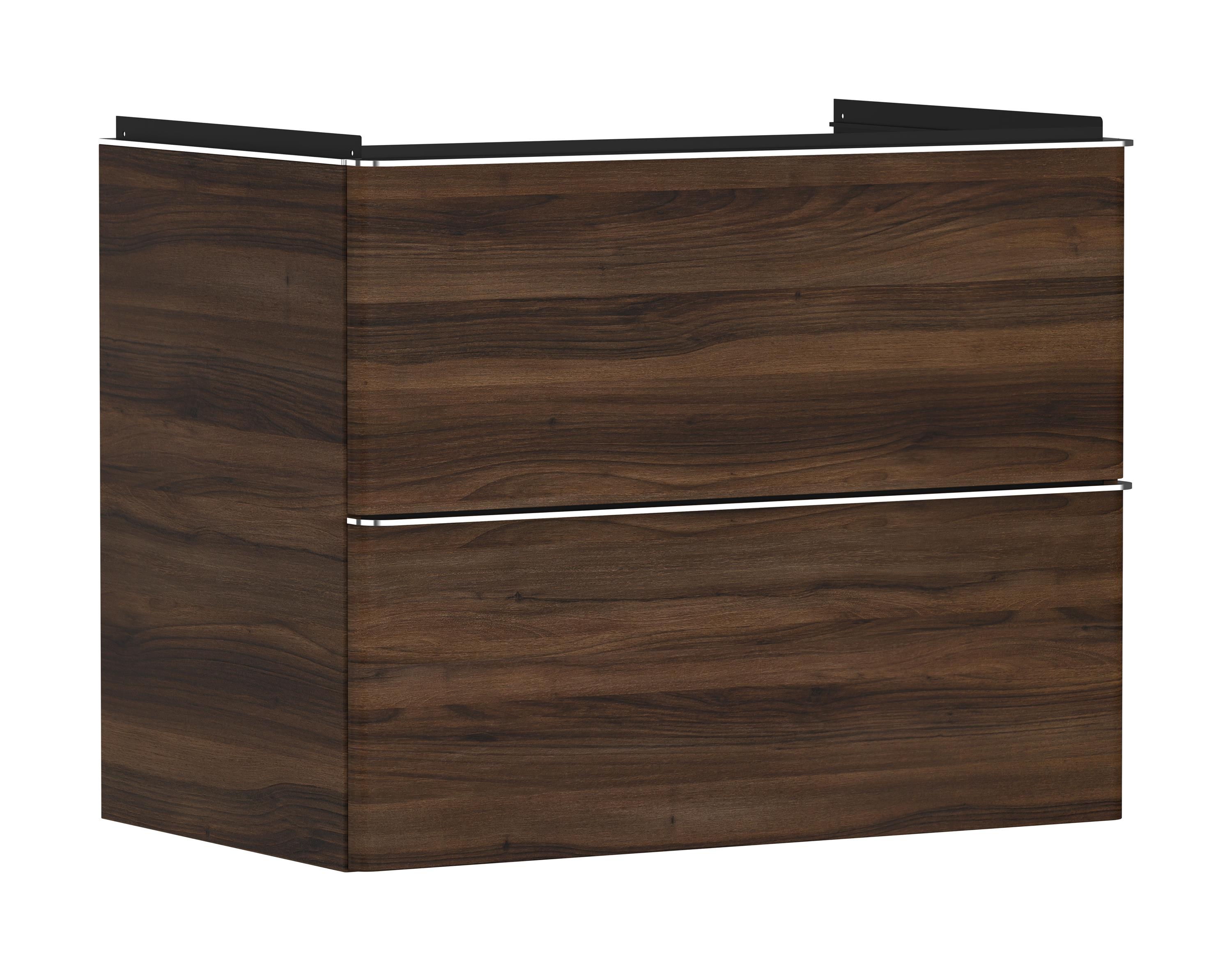 Hansgrohe Xelu Q skrinka 78x49.5x60.5 cm závesná kúpeľňová skrinka pod umývadlo orech-chrómová 54030000