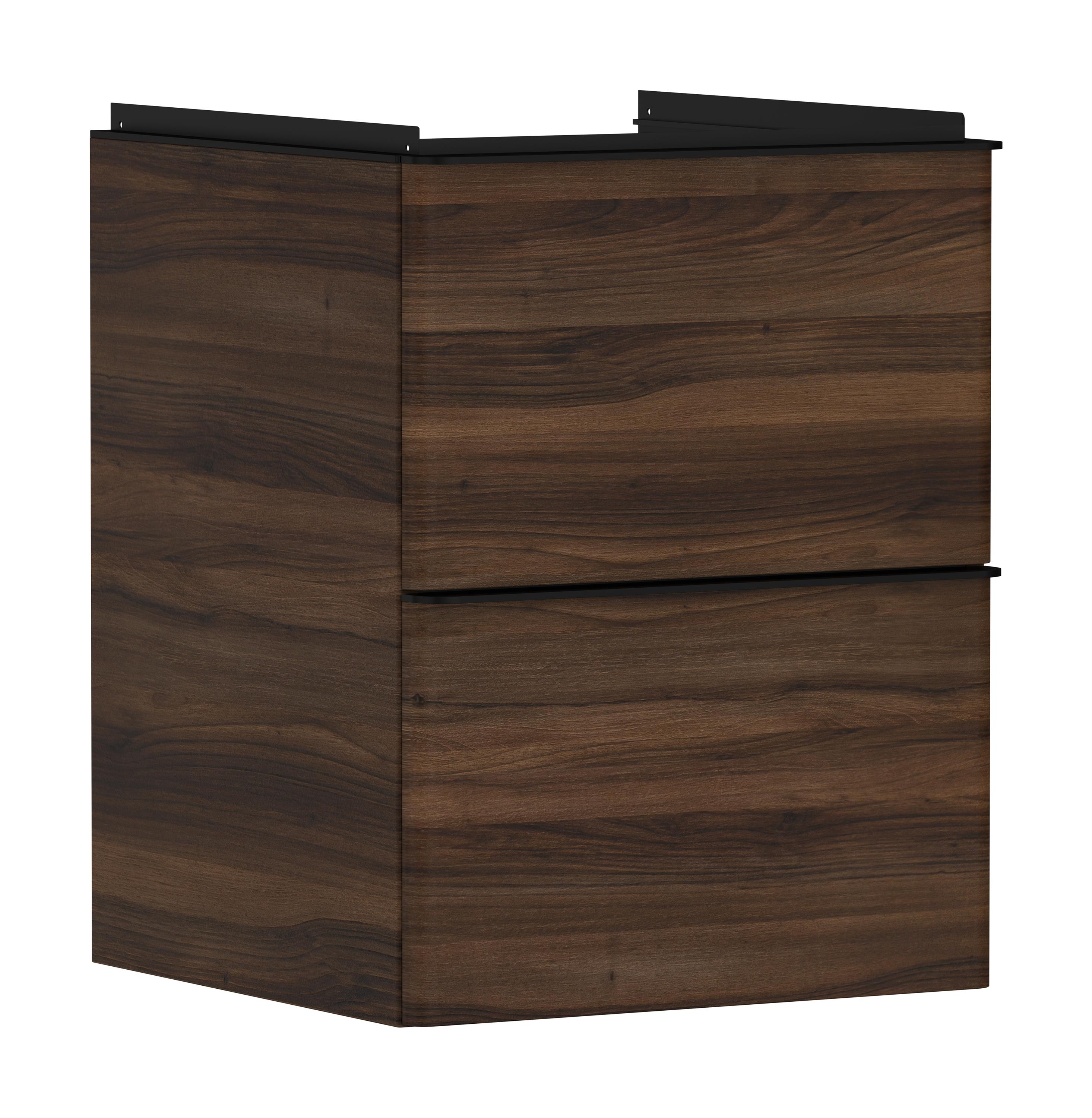 Hansgrohe Xelu Q skrinka 48x49.5x60.5 cm závesná kúpeľňová skrinka pod umývadlo čierna-orech 54022670
