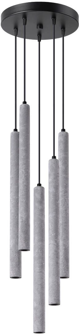 Sollux Lighting Pastelo závesné svietidlo 5x8 W čierna-sivá/popolnato sivá SL.1275