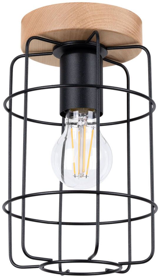Sollux Lighting Gotto stropné svietidlo 1x15 W čierna-drevená SL.1262