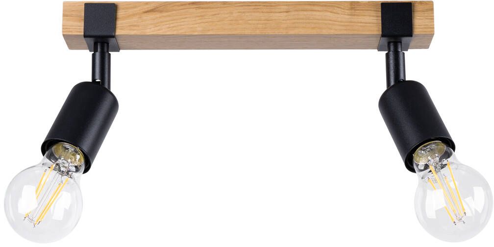 Sollux Lighting Zuca stropné svietidlo 2x15 W čierna-drevená SL.1296