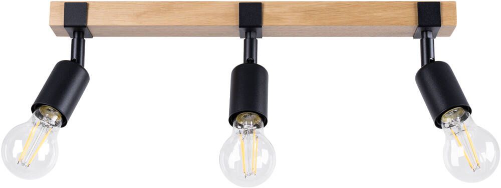 Sollux Lighting Zuca stropné svietidlo 3x15 W čierna-drevená SL.1297