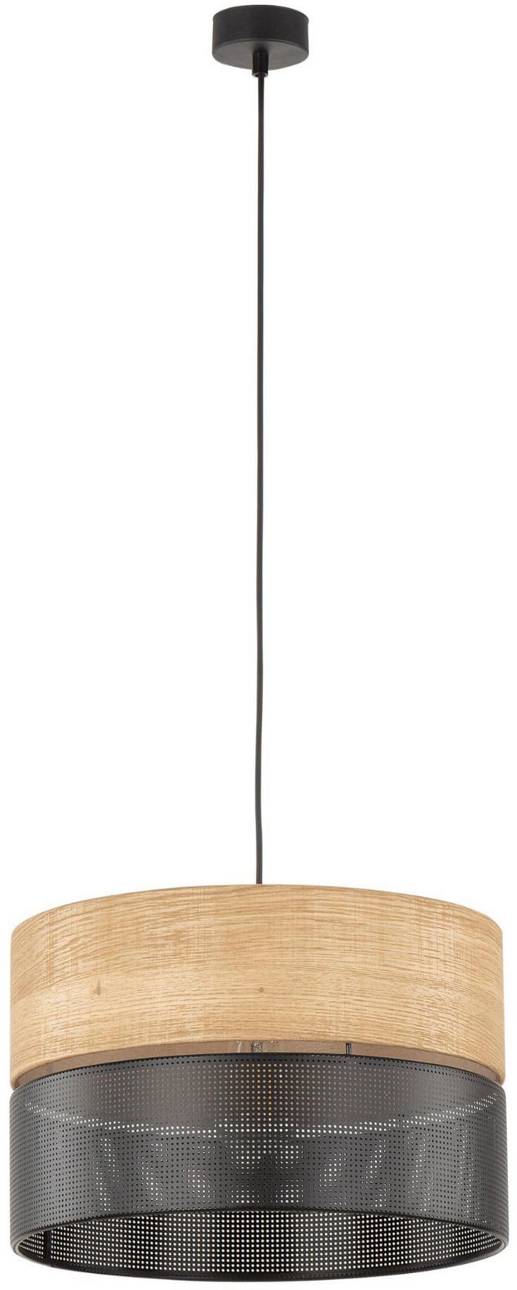 TK Lighting Nicol závesné svietidlo 1x15 W čierna-drevená 4799
