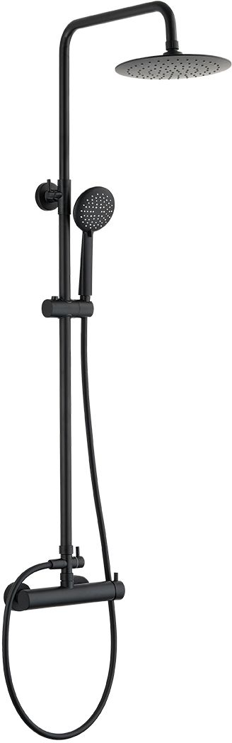 Kuchinox Nortes sprchová súprava nástenná s dažďovou sprchou čierna PKN70OB