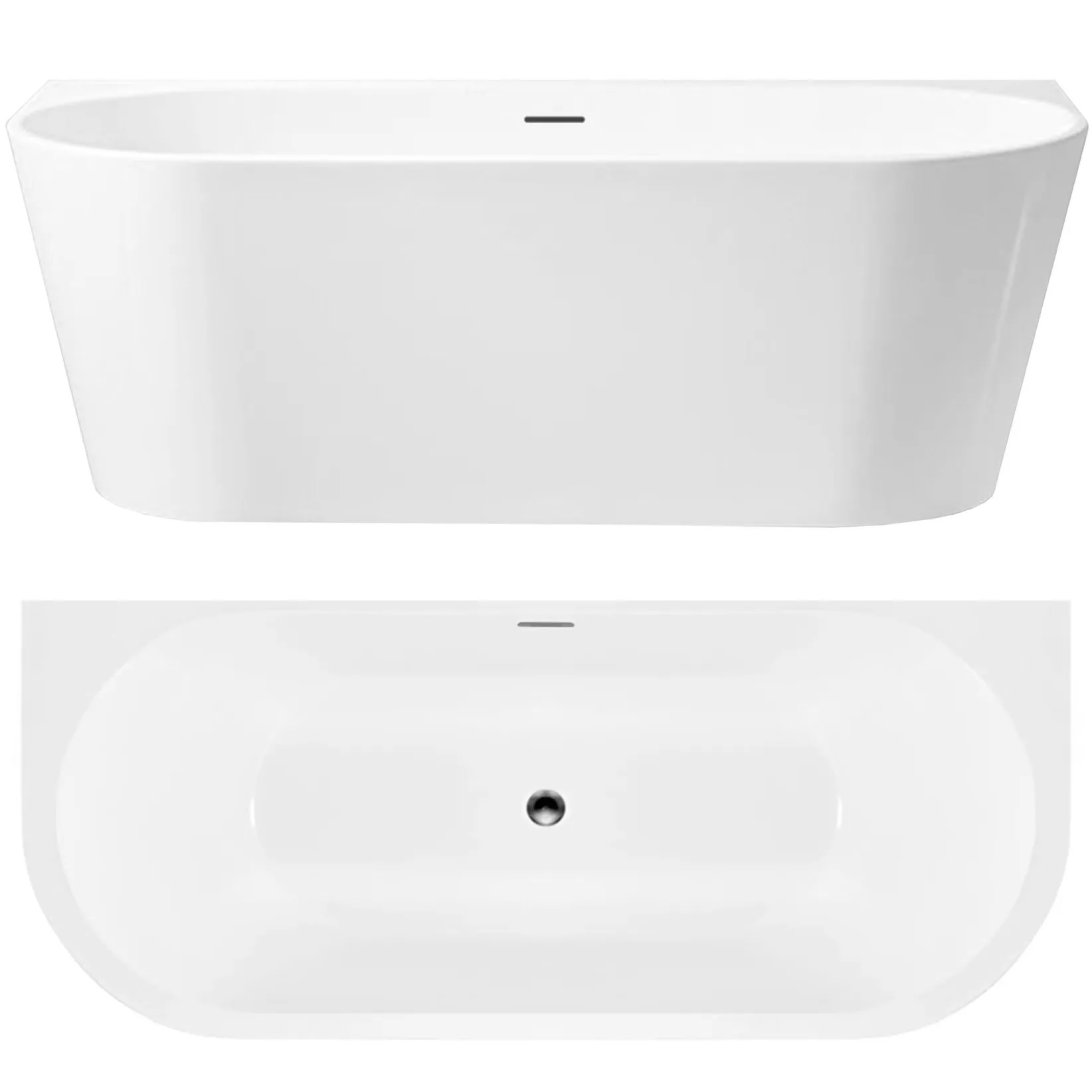 Rea Capri nástenná vaňa 170x75 cm oválna biela REA-W9801