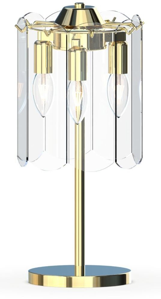 Zuma Line Nira stolová lampa 3x40 W priehľadná-zlatá MT3523-3S-EGN