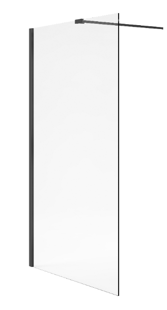 Excellent Vidoq stena sprchového kúta walk -in 120 cm čierna matný/sklo priehľadné KAEX.1506.1200.LP.BL