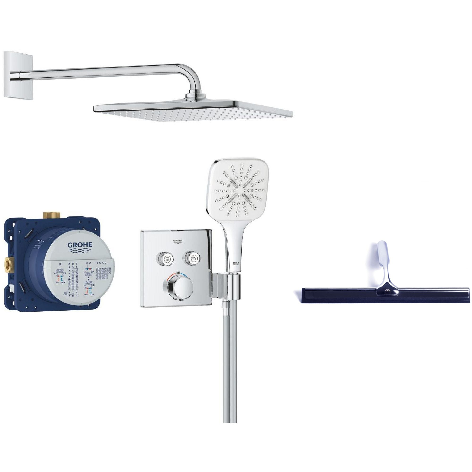 Set sprchová súprava Grohe Precision Smartcontrol 34876000, stierka na vodu Grohe 4067393055617