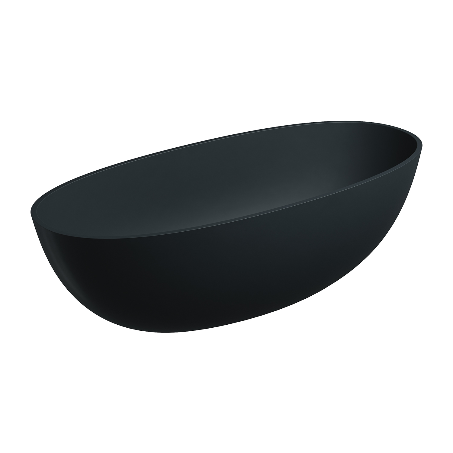 Omnires Shell M+ voľne stojaca vaňa 175x78 cm oválne čierna SHELL175WWBLV
