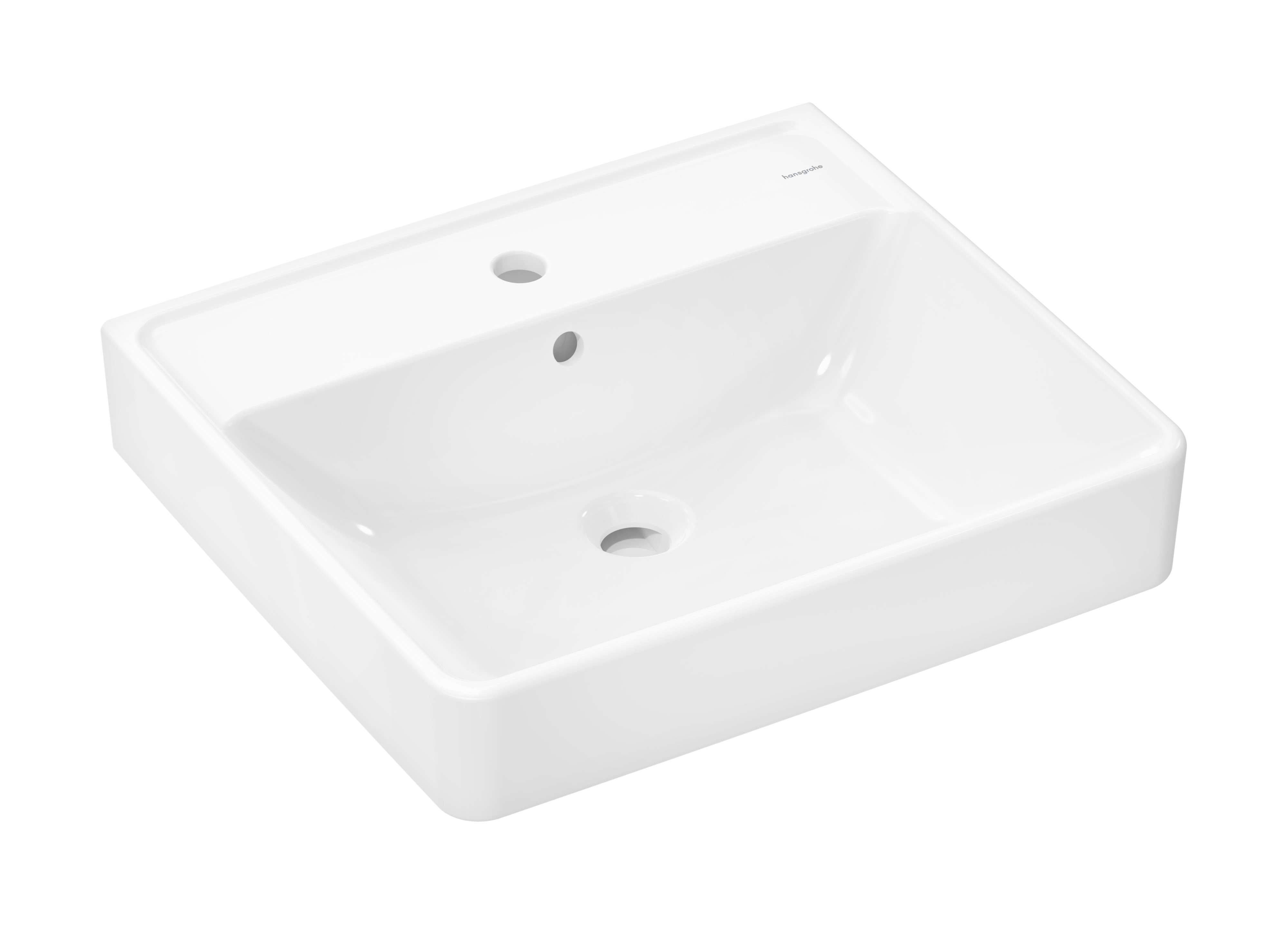 Hansgrohe Xanuia Q umývadlo 55x48 cm obdĺžnik klasické umývadlo biela 60132450