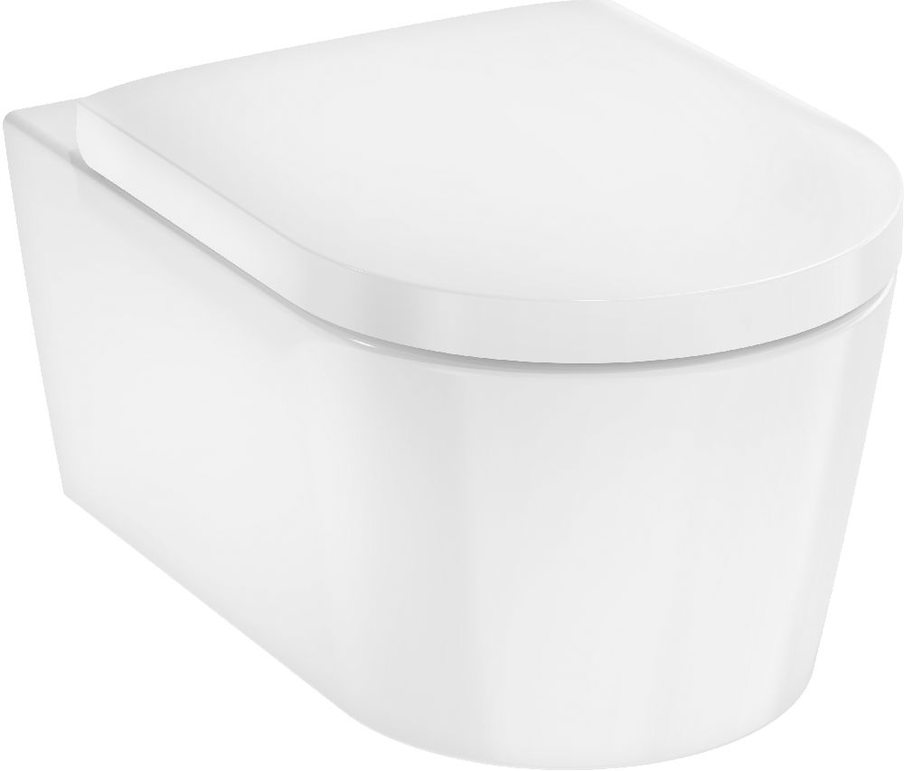 Hansgrohe EluPura S wc misa s pomaly sa sklápajúcim sedadlom závesné bez oplachovacieho kruhu biela lesklá 60292450