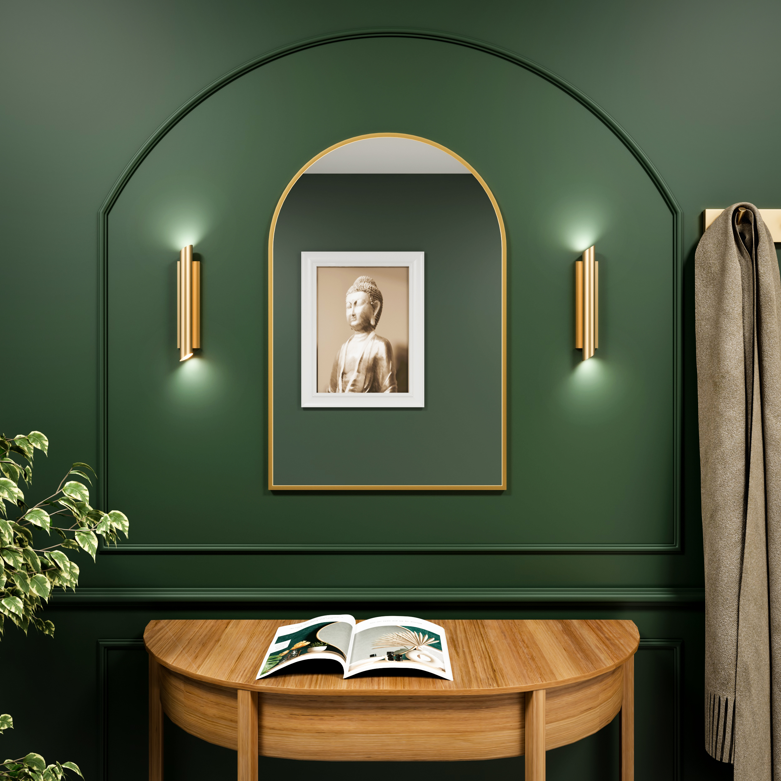 Baltica Design Tiny Border Pastille Cut zrkadlo 50x160 cm zlatá 5904107925042