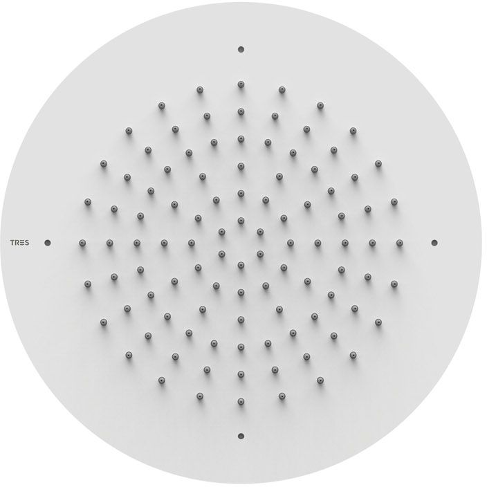 Tres Exclusive horná/hlavová sprcha 38x38 cm okrúhly biela 134940BM